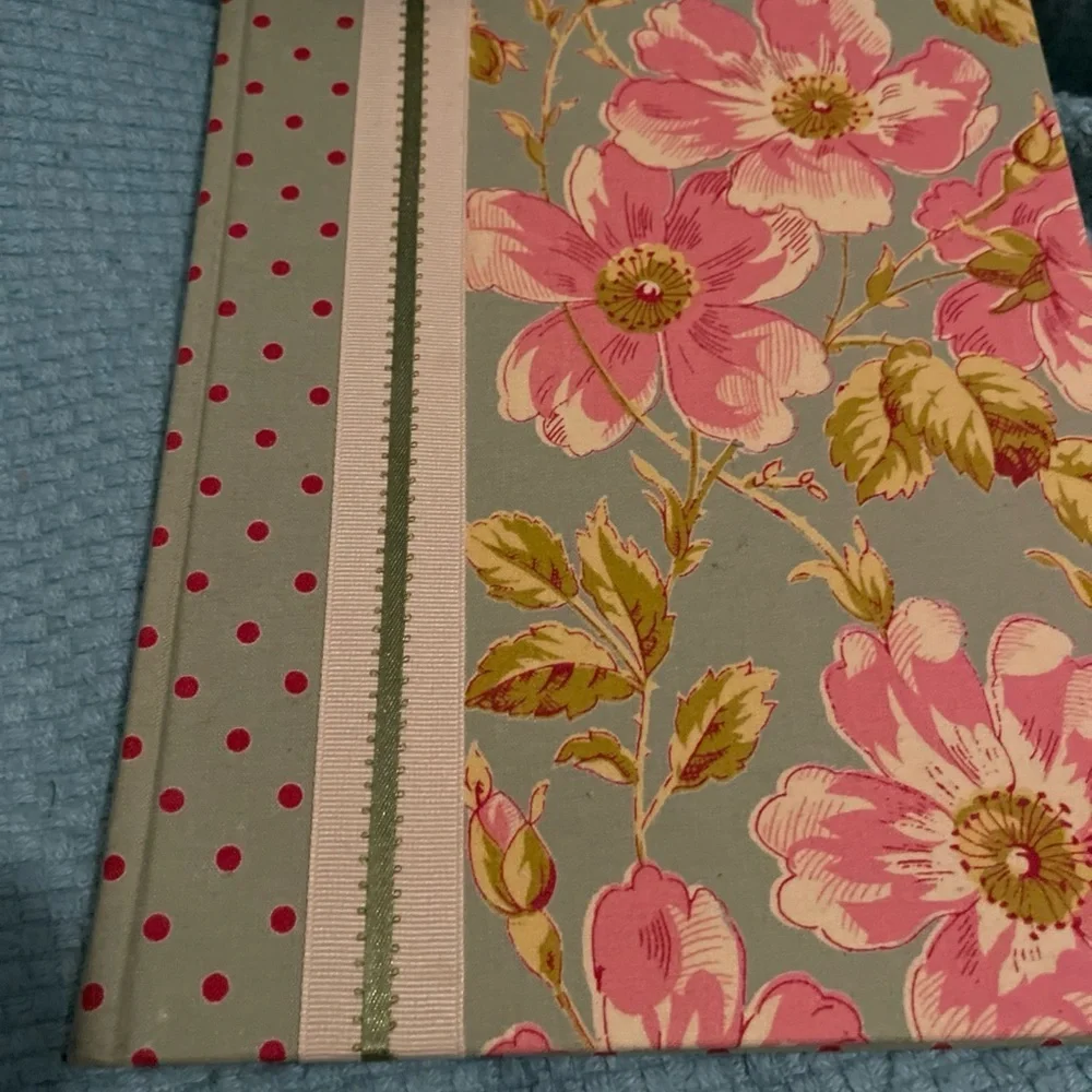 Floral Patterned Notebook with Pink and Green Design April Cornell 2005 - Picture 2 of 9
